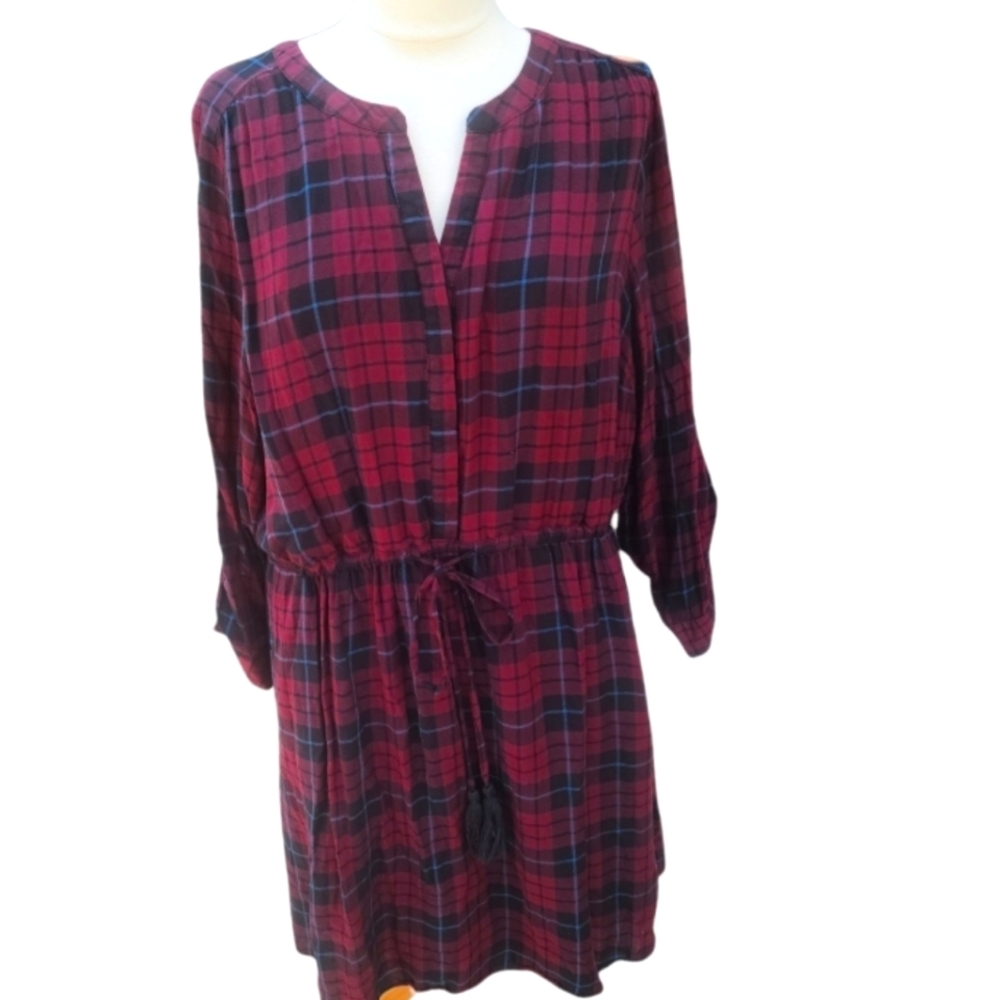 Lane Bryant Plaid Red holiday Fall dress